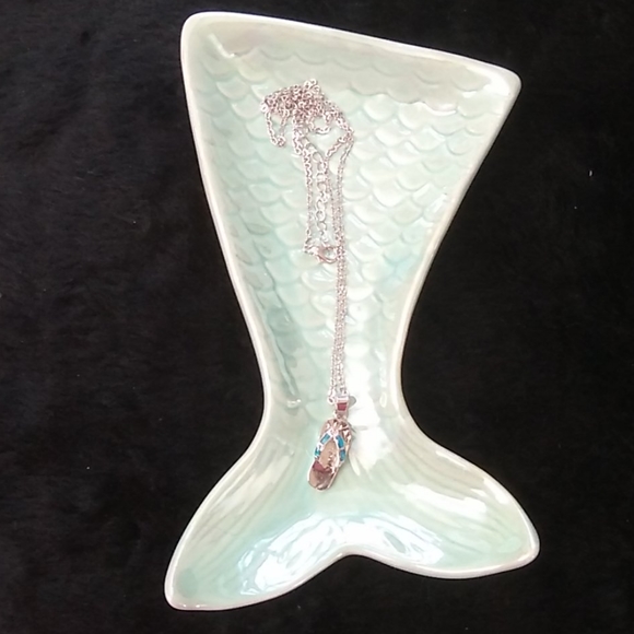 Flip Flop Beach Blue Fire Opal  Necklace nwt - Picture 6 of 8